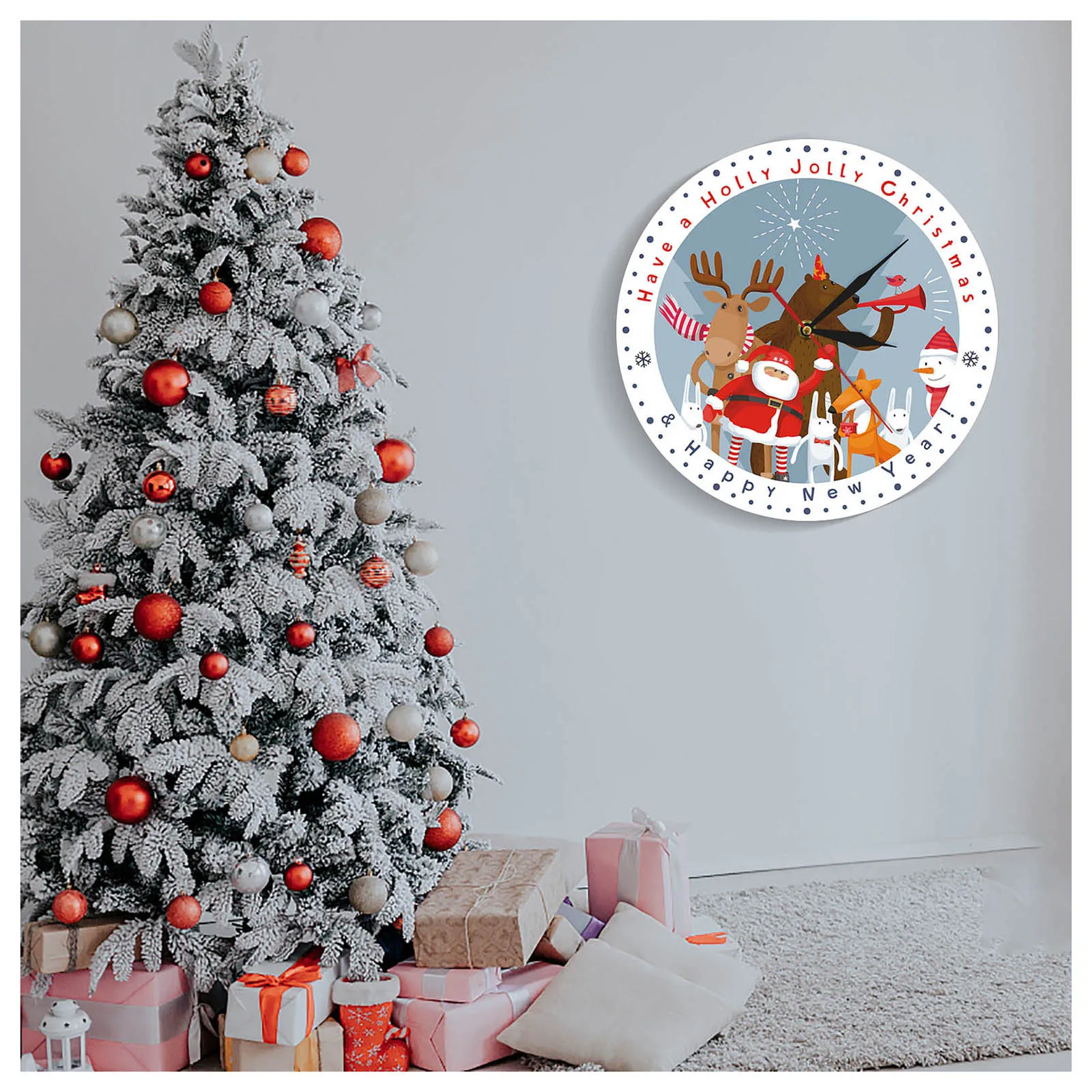 

Wall Anti-Quartz Watch Mute Home Christmas Tree Watch Decoration Wall Home Glass Bowls for Thermometers for Grilling