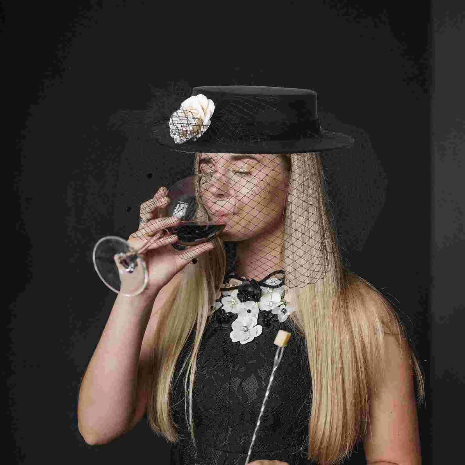 

Ladies Hat Black Church Caps Hats Women Funeral Velvet Womens Fashion Dressy Miss Licey