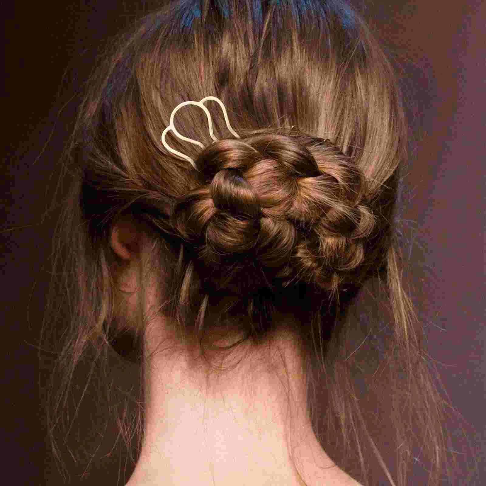 Французская прическа пучок аксессуары толстая палочка заколка для волос сделай
