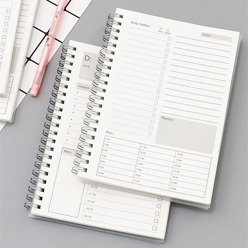 

2021 2022 Spiral A5 Notebook Planner Daily Weekly Monthly Kraft Paper Organizer Agenda School Office Schedule Stationery Gifts