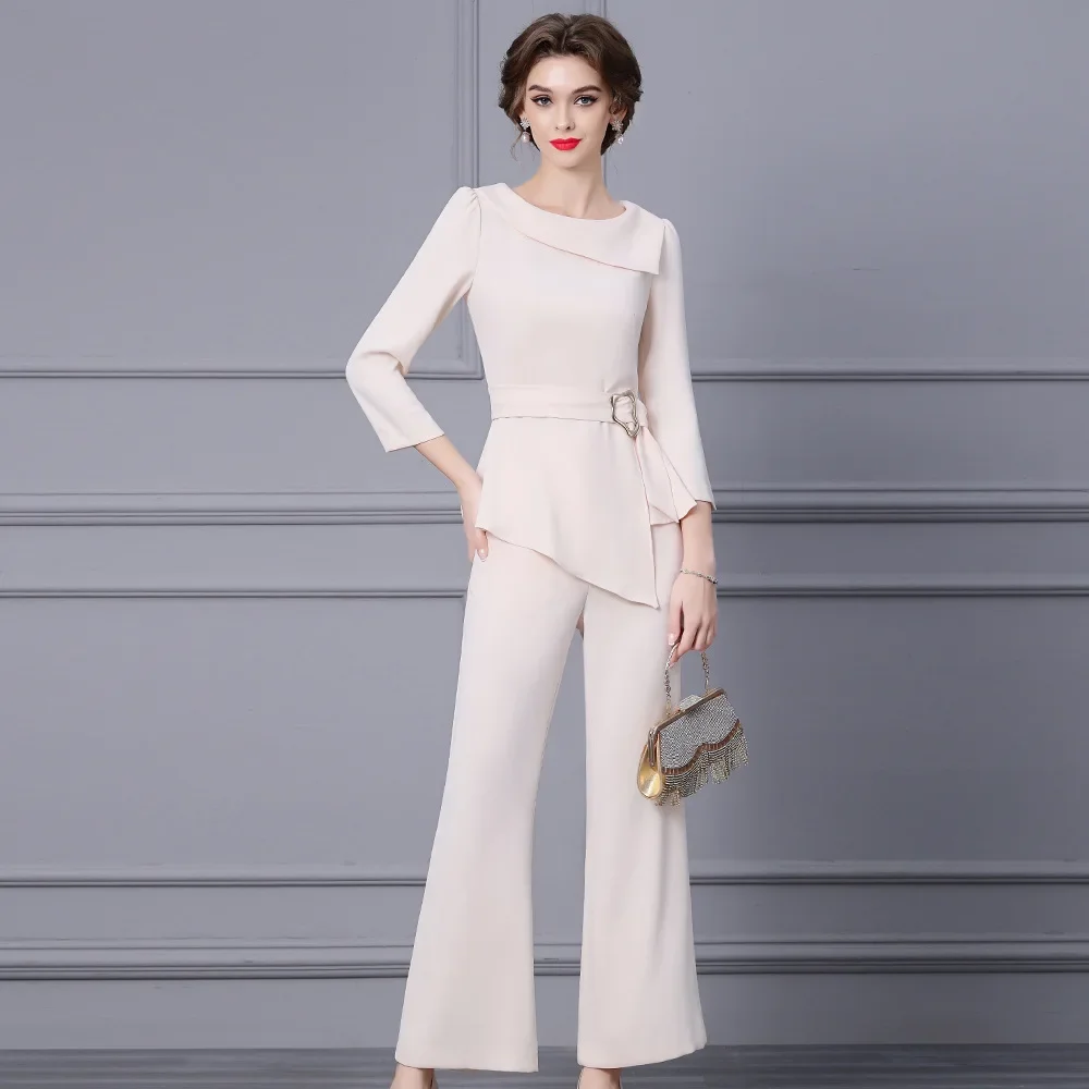 Роскошный модный весенний новый женский костюм 2024 комплект из 2 предметов