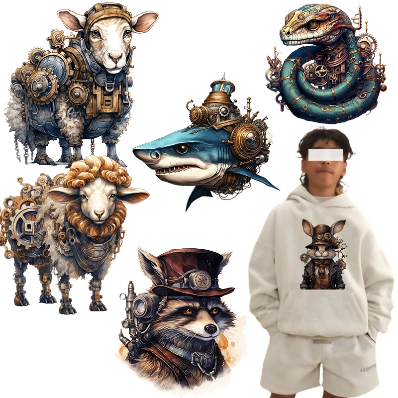 Комбинированные нашивки в стиле ретро с паровыми животными и миром для