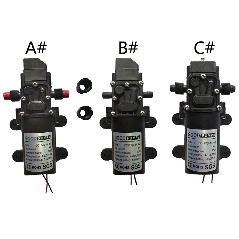 

Мембранный Водяной насос, 12 В, 6 л/мин, 130 фунтов на квадратный дюйм