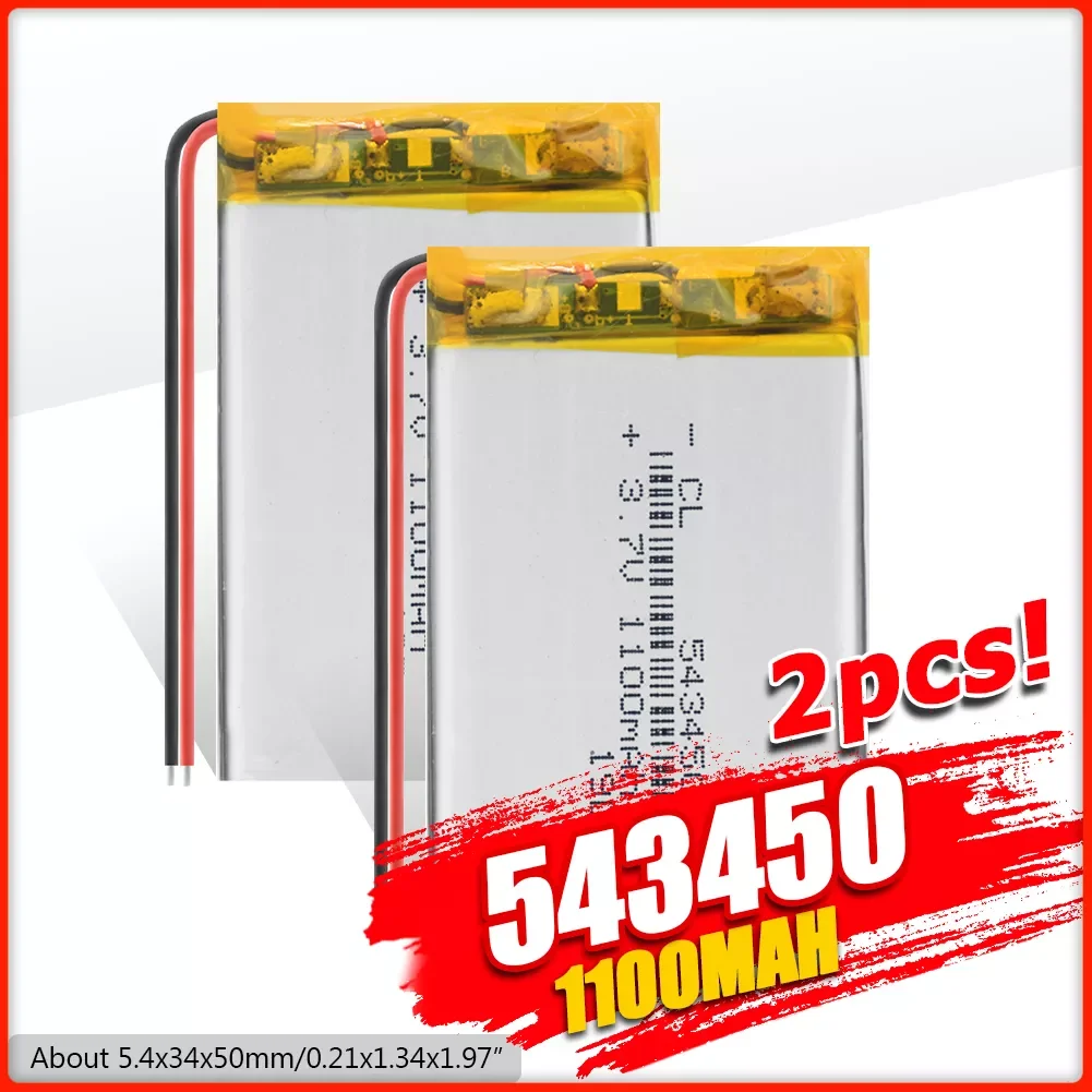 

2023New Pcs 3.7V 543450 1100mAh Li-polymer Batteries 543450 Lithium Polymer Replacement Battery For DVR MP4 GPS MID Cell Phone