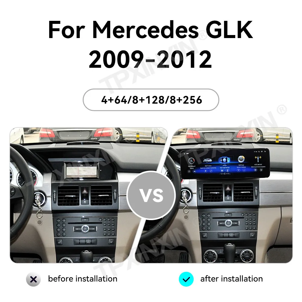 14 9-дюймовый автомобильный радиоприемник для Mercedes Benz GLK X204 2009-2012 мультимедийный