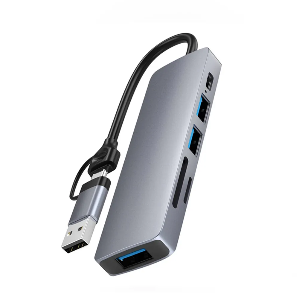 

USB-концентратор 6 в 1, конвертер данных, кабельный разъем, функция чтения карт, универсальный адаптер, инструмент для подключения оборудовани...