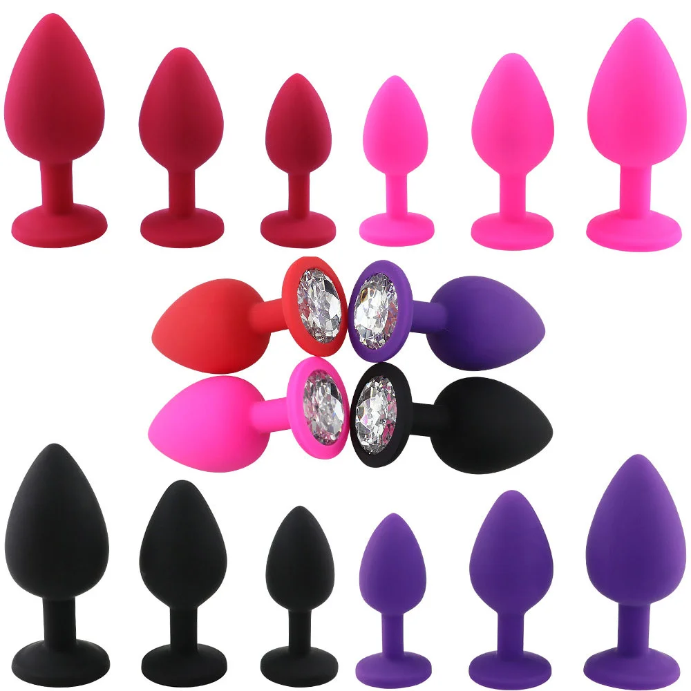 3 разных размера силиконовая Анальная пробка взрослые секс-игрушки для женщин