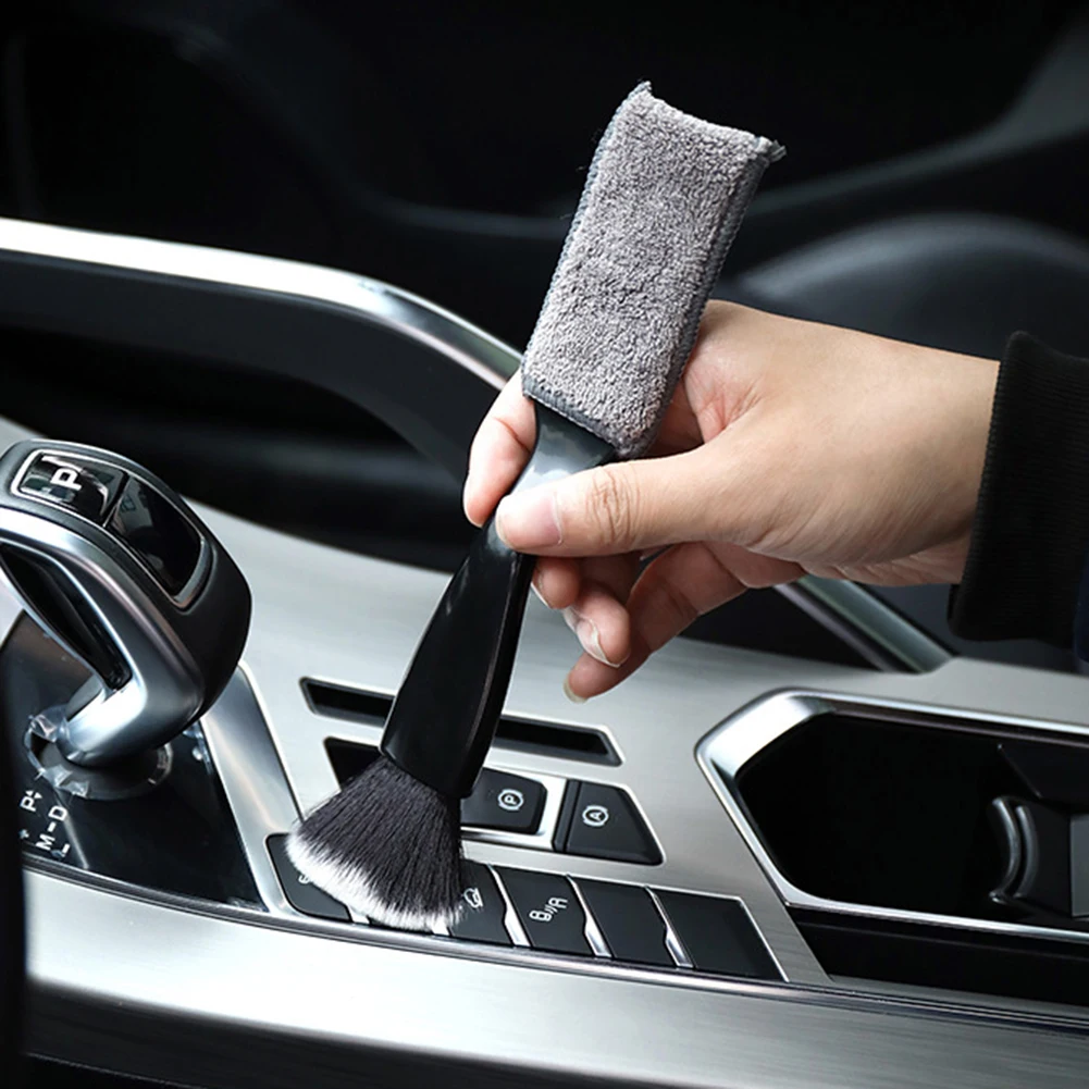 

Car Cleaning Brush Dual-Head Detailing Brush Auto Cleaning Kit Tool for Wheel Air Vents Interior Exterior Leather Car Cleaner