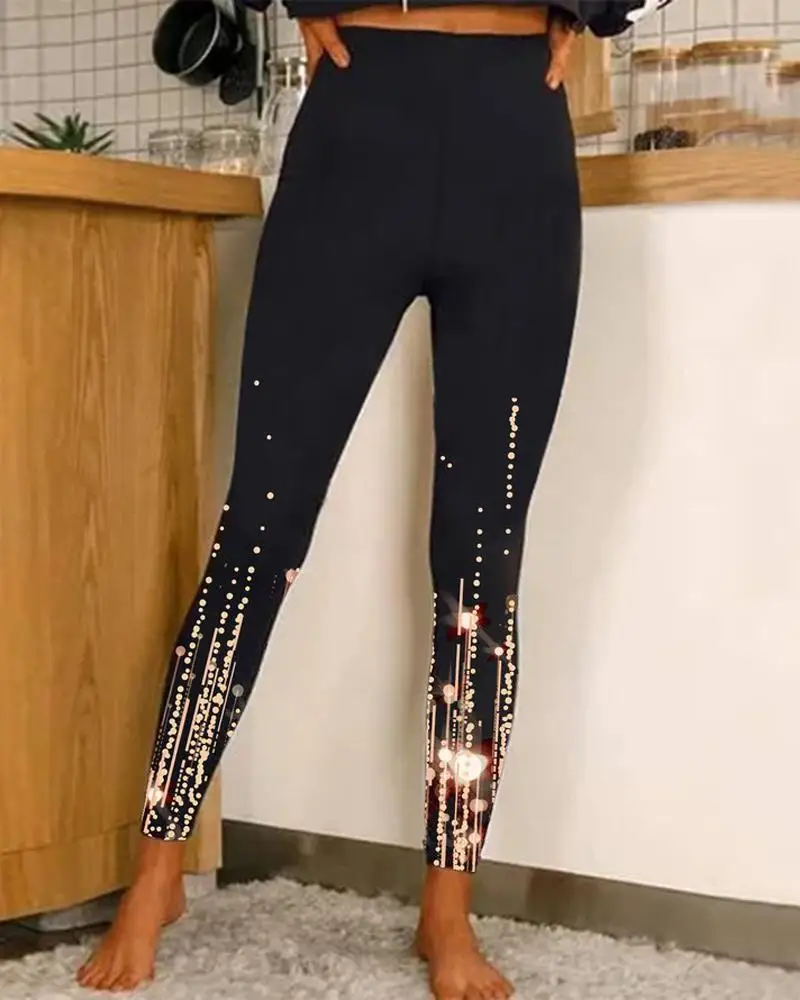 2023 Spring New Women's Clothing, Women's Outer Wear Bottoming Pants, High Waist Printing Fashion Casual Yoga Pants