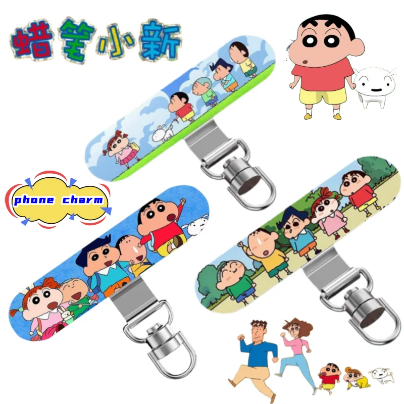 Фото Креативный металлический зажим для мобильного телефона с персонажами Crayon Shin-chan, Sakurada Nene, Nohara Shiro, с фиксированным креплением и вращающейся прокладкой. №1