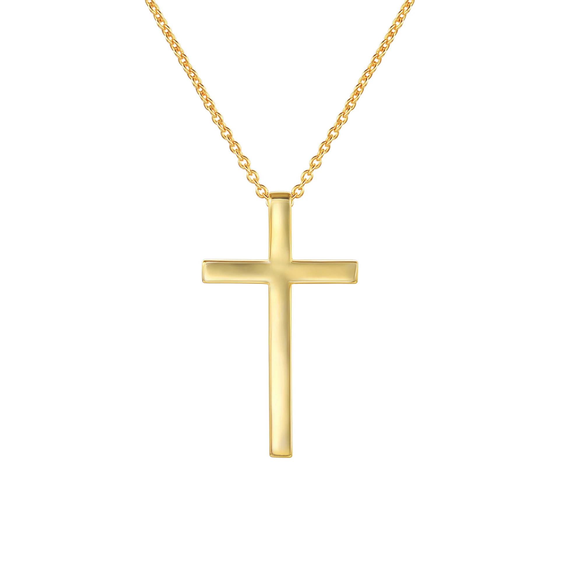 

AIDE Copper Smooth Simple Gold Cross Women Necklace Jewelry Charming Pendant Chain Choker Bijoux Collar Joyero Initial Necklace