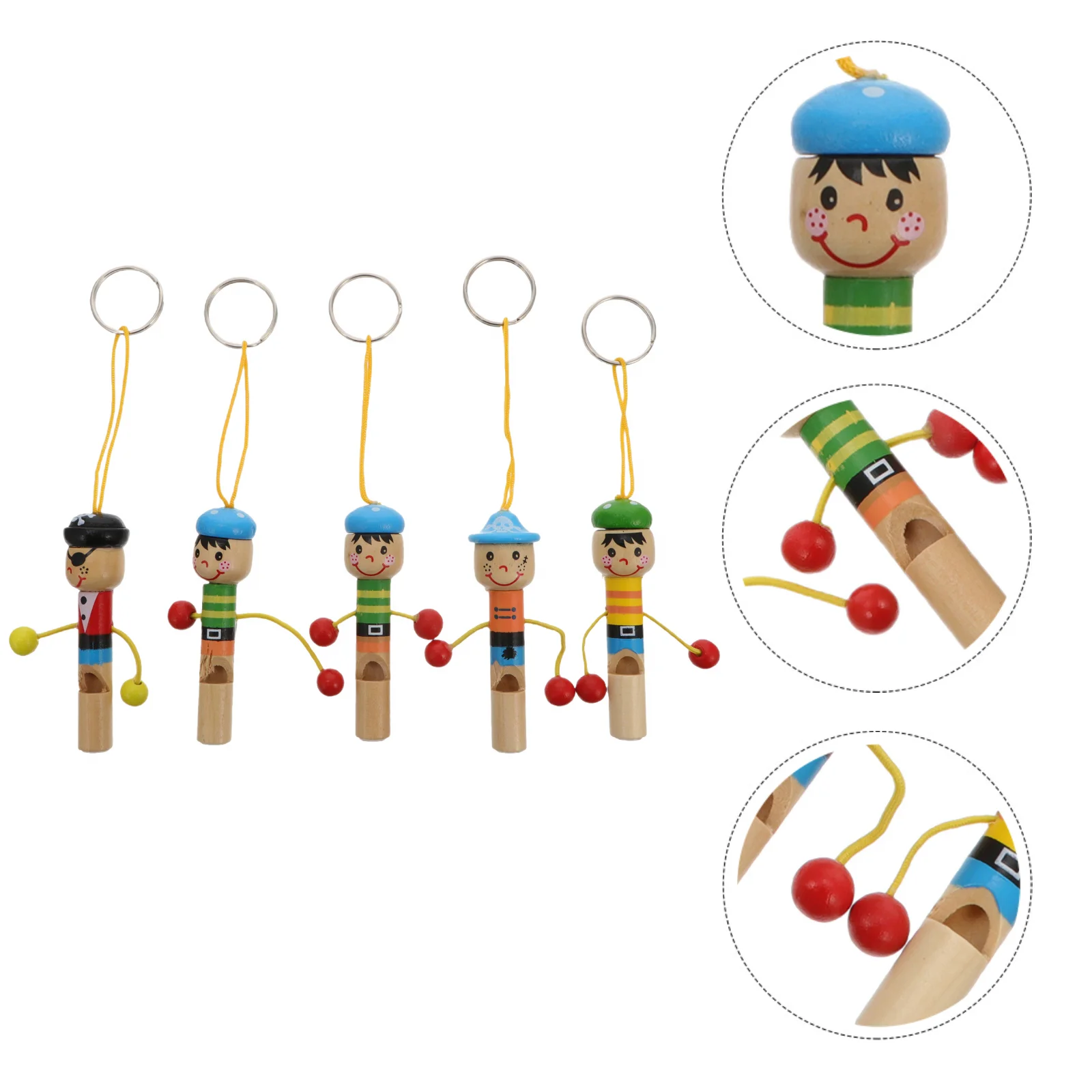 

Whistle Keychains Cartoon Whistles Kidsnoisemaker Blowouts Keychain Novelty Funnychildrenwood Favors Partypirate Mini