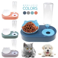 pet cat bowl automatic feeder dog cat food bowl with water fountain double bowl drinking raised stand dish bowls for cats