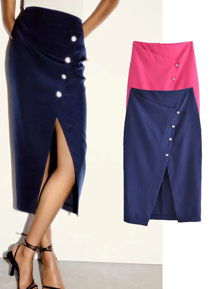 

TFMLN Летняя женская Однотонная юбка 2022 новая прямая до середины икры элегантное вечернее пляжное платье женское раньше два цвета