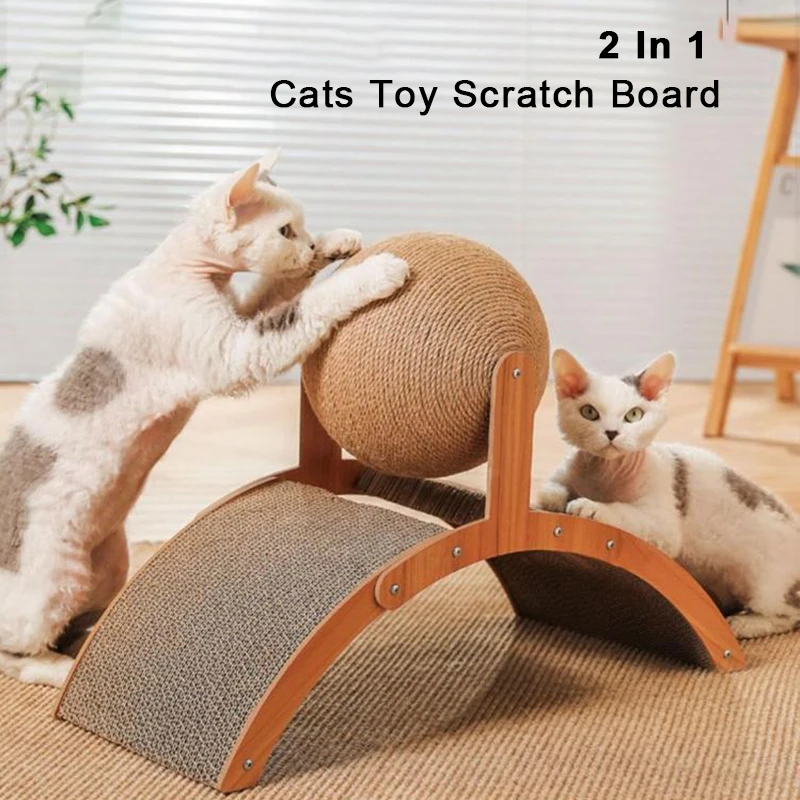 

Wear-Resistant Grinding Paw Toy Scratch Board Scraper for Cats Pet Furniture supplies Wooden Scratcher Sisal Cat Scratching Ball