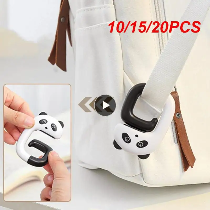 

10/15/20PCS Foldable Hook Bag Holder For Table Desk Side Hook Portable Key Ring Rack Folding Hook Holder Cartoon Hook