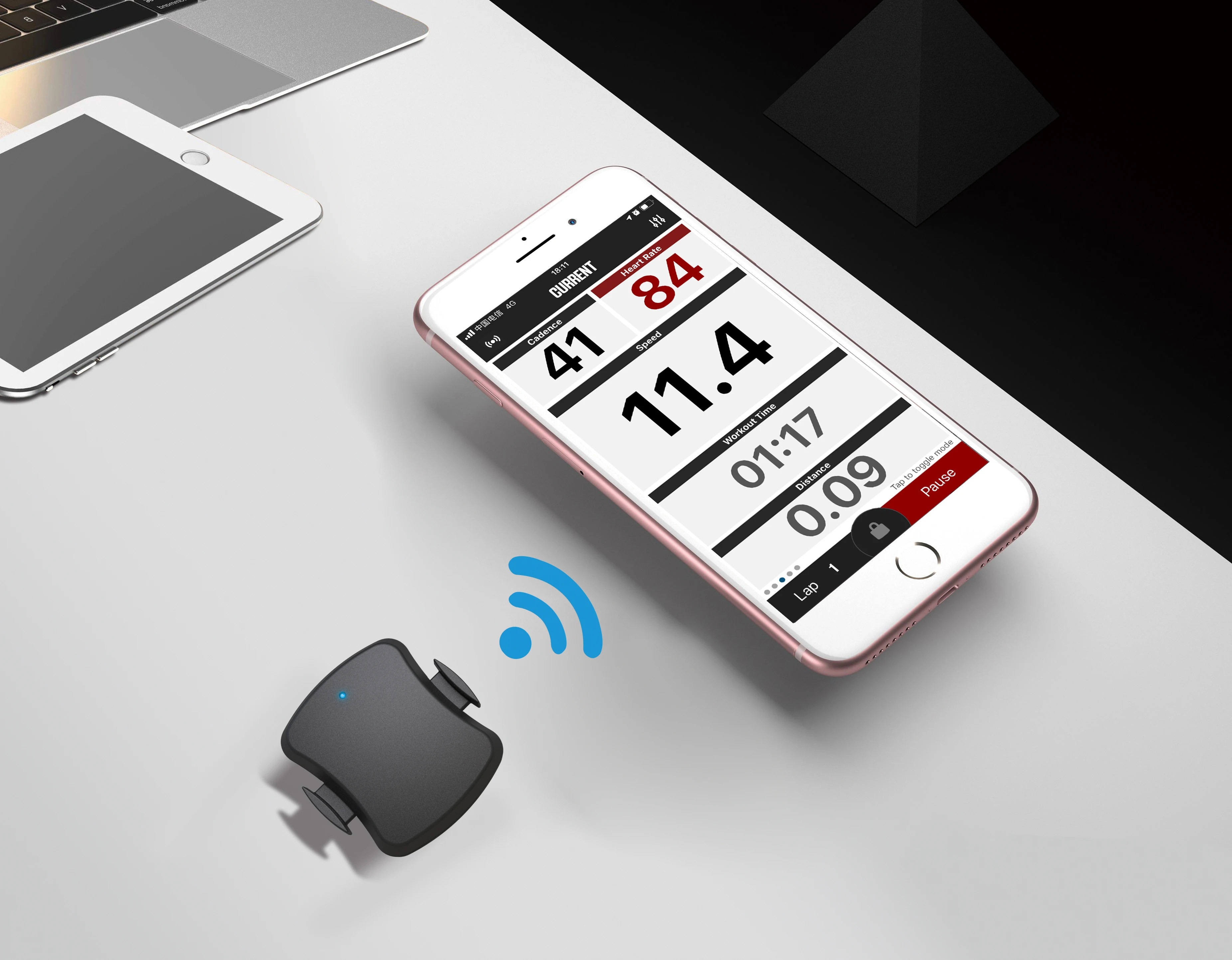 Фото Датчик скорости и частоты вращения педалей CHLEAF CDN200, водонепроницаемый, Bluetooth, совместим с ANT+, для iOS/Android, аксессуары для велосипедов, для использования в помещении/на улице №3