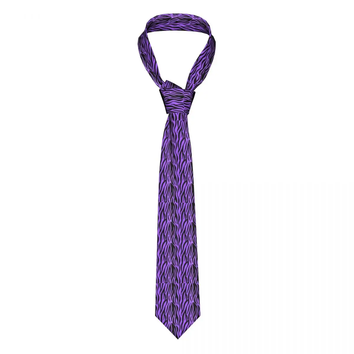 

Фиолетовый галстук с принтом тигра в полоску с животными подарок для мужчины галстук дизайнерская рубашка из полиэстера шелк галстук для офиса