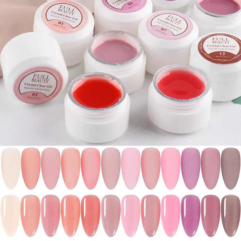 

Jelly Gel Translucent Nail Polish Pink Purple Matte Semi Permanent Manicure Varnish Soak Off UV Gel Nail Art Lacquer LY1777