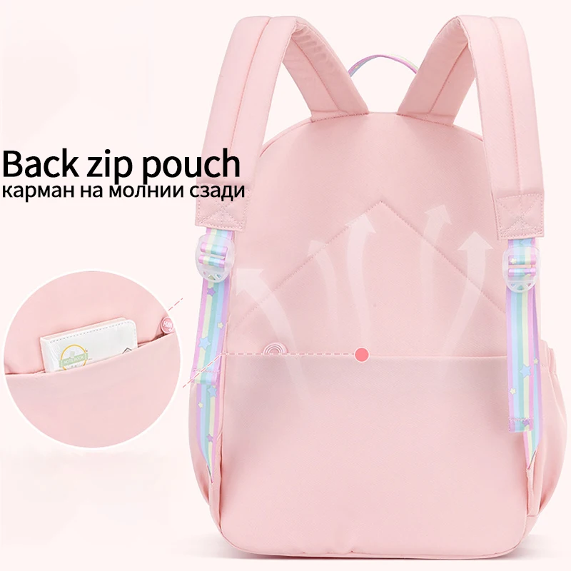 OYIXINGER New Primary Schoolbag 2023 Large Capacity Waterproof Students Bags Lovely Children's Nylon Backpack Teenager Satchel