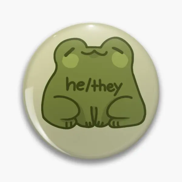 

He They Frog Pronouns Customizable Soft Button Pin Metal Decor Collar Lapel Pin Lover Brooch Gift Jewelry Cute Hat Women