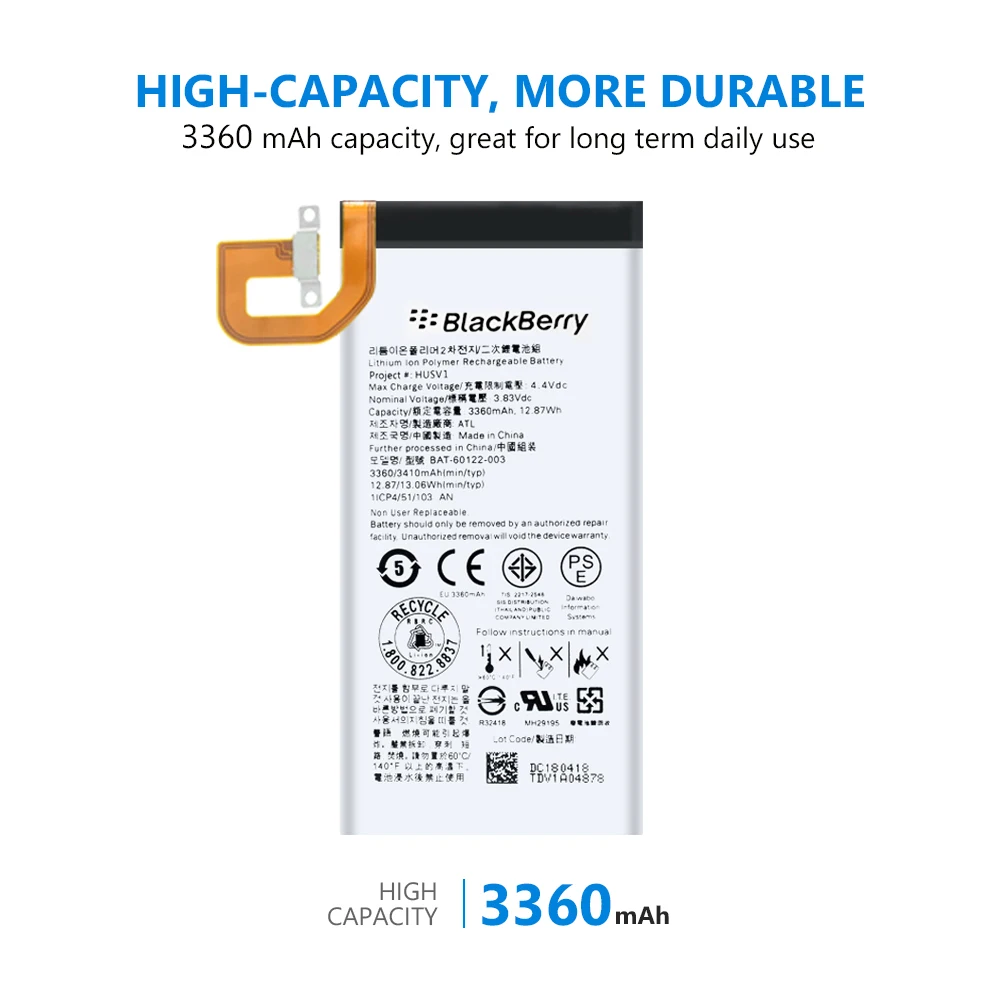 Литий-ионный аккумулятор большой емкости высокого качества Authenti 3360 мАч BAT-60122-003