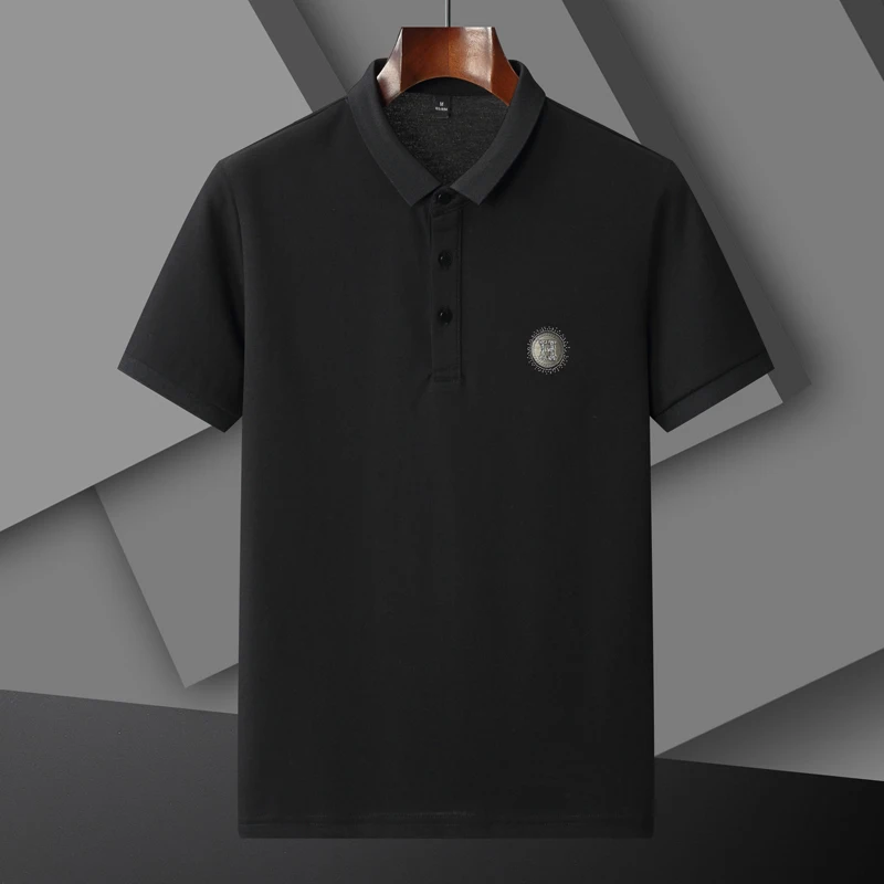 2022 Cotton Polo Shirt Men's Short Sleeve Brand H Embroidery T-Shirt Summer Lapel Loose Casual Fashion Top Shirt T-Shirt