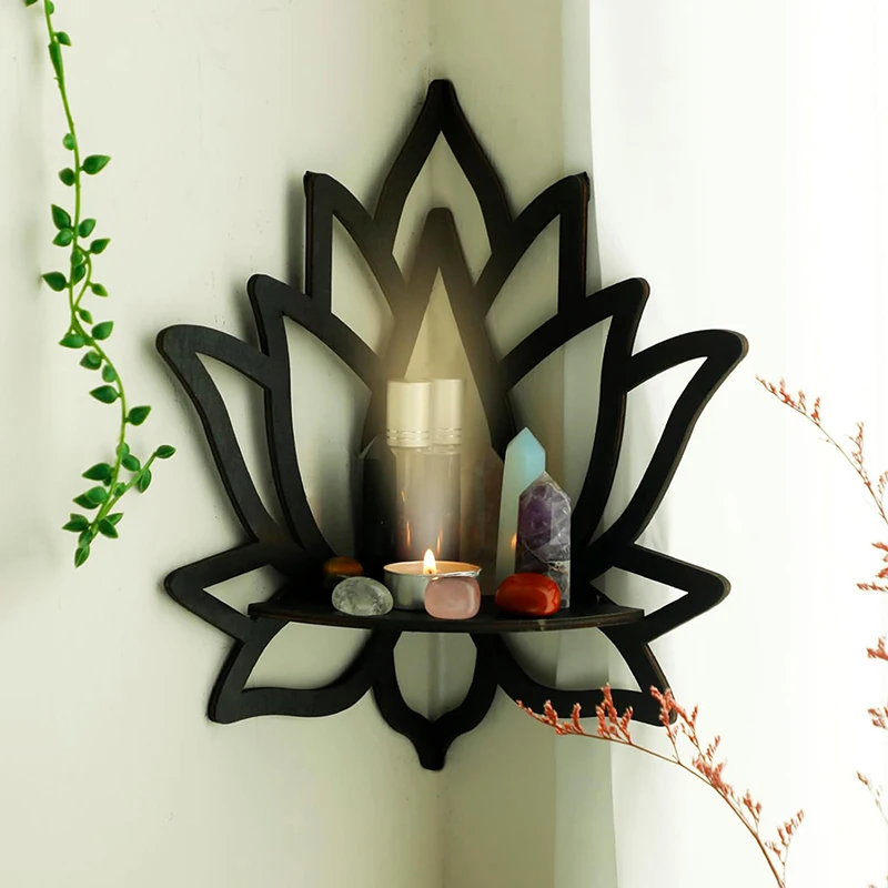 Хрустальный Подсвечник В Виде Лотоса 1 Шт. Настенная Плавающая Каменная Полка