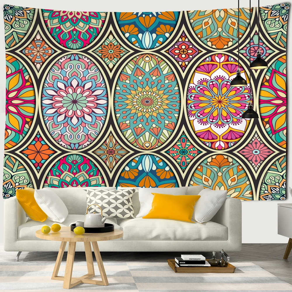 

Indian Bohemian Tapestry Wall Hanging Beach Throw Rug Blanket Room Wall Cloth Tent Mattress Mandala Sleeping Pad Tapestries