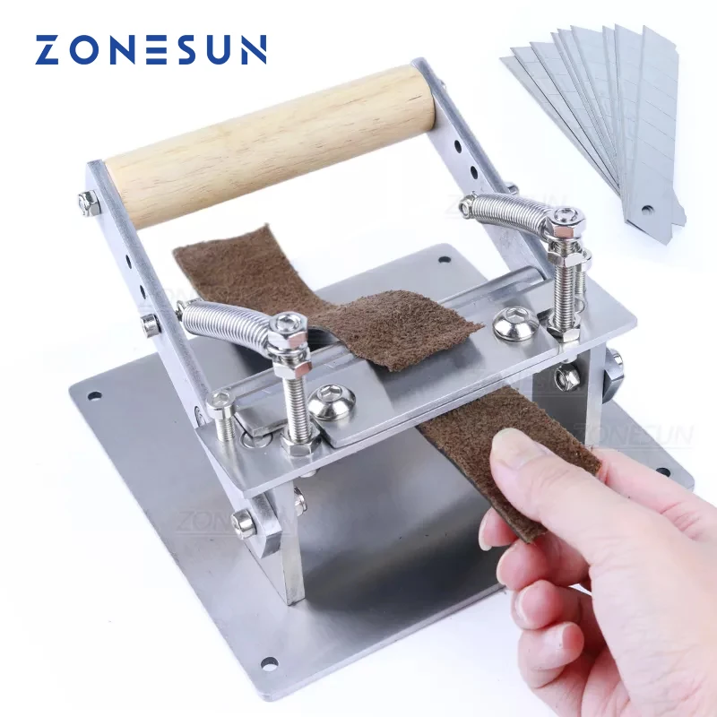 ZONESUN Leather Scraper Manual Leather Skiver Peel Tools Shovel Skin Machine  Splitter Vegetable Tanned Handle Peeler