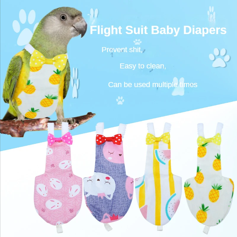 

3PCS New Pet Bird Clothes Pee Parrot Costume Diaper Poop Diaper Pigeon Flight Suit Parrot Accessories