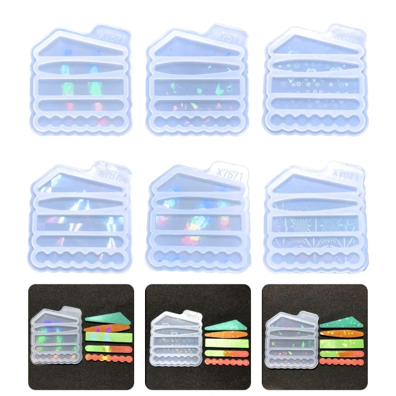 Ful Holographic Hair Clip Resin Mold Jewelry Hair Pin Barrettes Pendant Silicone Casting Mould For Women Hair Ornament