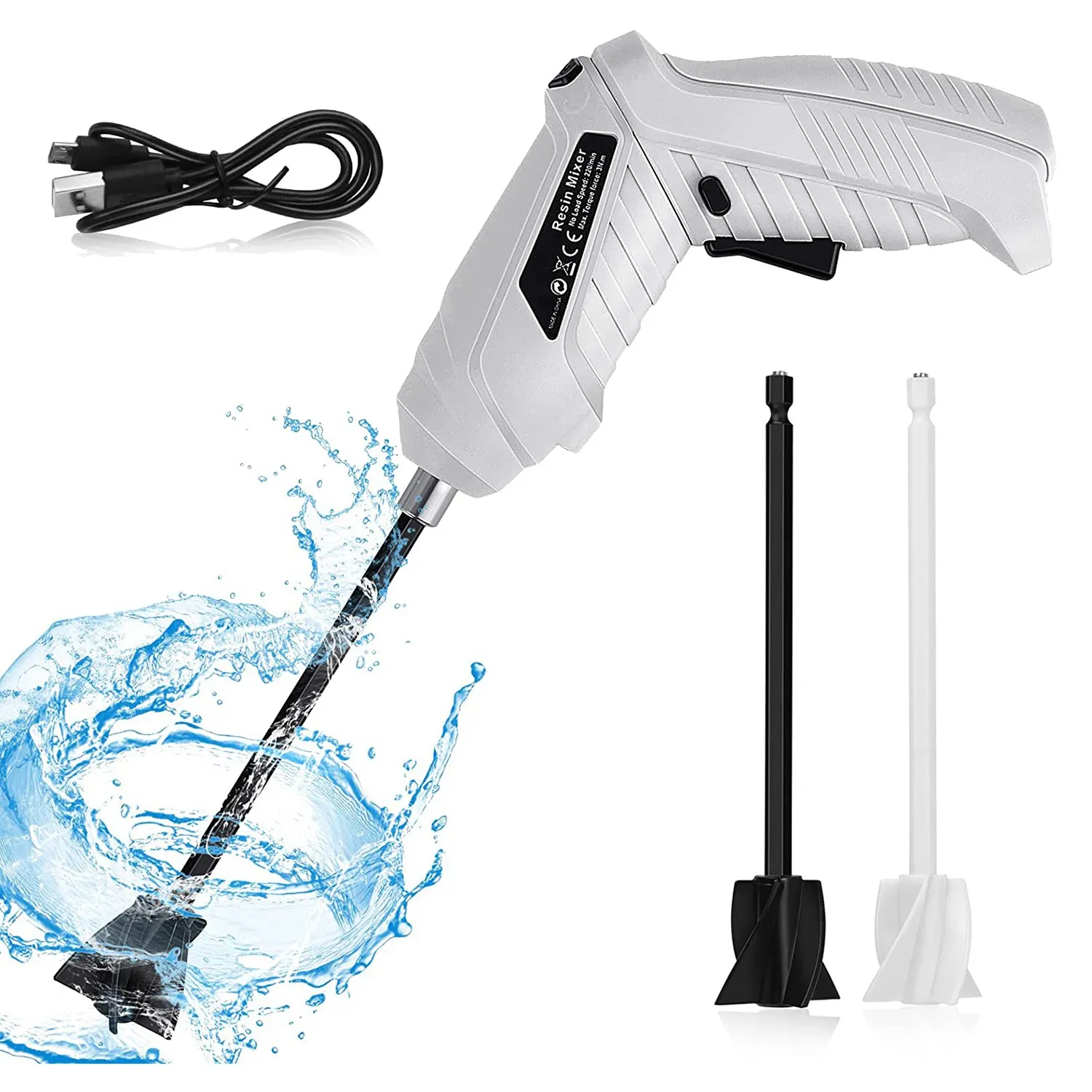 Epoxy Blender Handheld - USB Powered Rechargeable Resin Mixer for Minimizing Air Bubbles, Resin Mold & Silicone Mixing