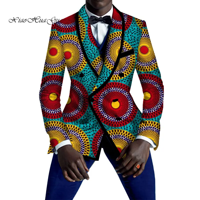 Causal African Men Clothes for Party Wedding Business African Printed Cotton Blazer Fashion Slim Suits Blazer Dashiki WYN528