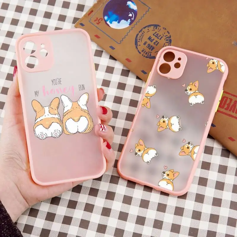 

Cute Corgi Butt Animal Puppy Phone Case matte transparent For iphone 7 8 11 12 13 plus mini x xs xr pro max cover