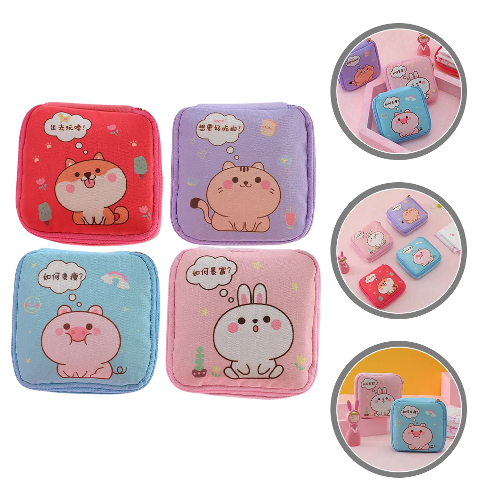

Period Sanitary Napkin Pad Canvastravel Menstrual Storage Nursing Forgirl Reusable Containers Mat Holder Pouches Women Girls
