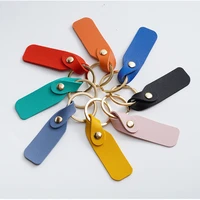 fashion gold stainless steel key ring pu leather keychain casual leather strap lanyard key chain waist wallet keyholder jewelry