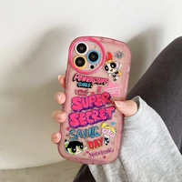 cartoon powerpuff girls fashion soft phone cases for iphone 13 12 11 pro max xr xs max x lady girl shockproof silicone tpu shell