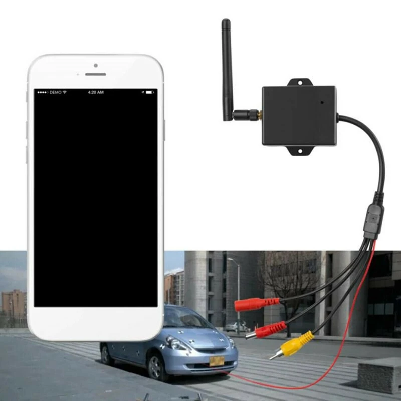 

Wifi Wireless Transmitter Module Car Backup Camera AV Video Rear View Kits Black