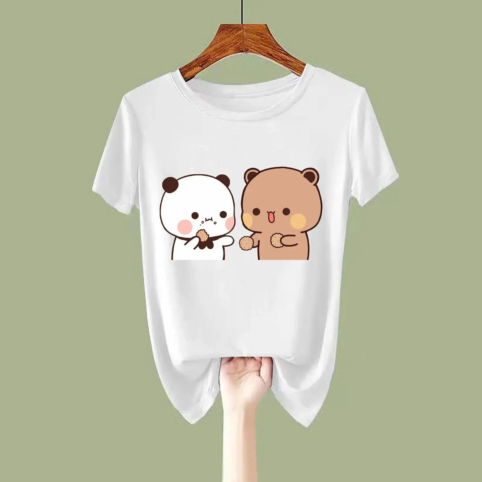Kawaii Мужской Повседневный Топ Медведь Аниме уличная одежда модная мужская