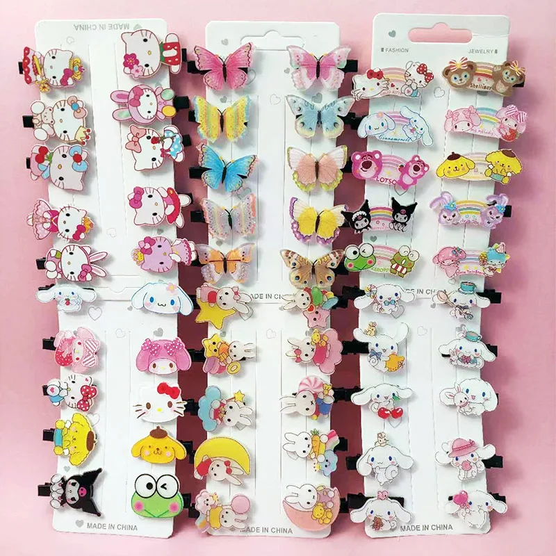 

2023 New 10PCS/Set Cute Cartoon Hair Clips for Girls Colorful Fruit Butterfly Hairpin Barrettes Kids Fashion Hair Accessories