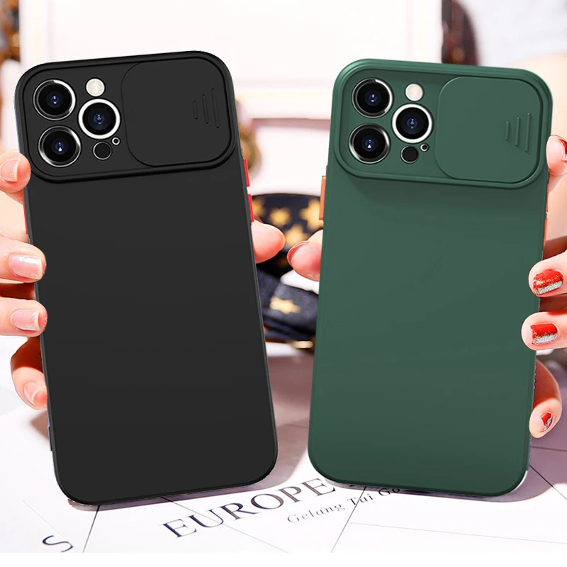 

Slide Window Case For iphone 11 Pro Case iphone 13 Pro Max 12 7 8 SE 2020 XR X Xs 6 6s Plus TPU Funda Lens Protection Cover