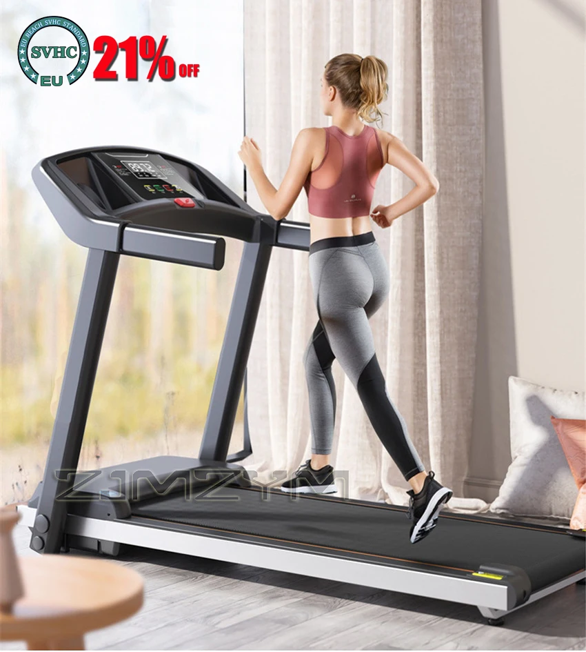 

C2 Foldable Treadmill Multifunction Household Electric Flat Walk Machine Shock Absorption Intelligent Fitness Equipment 100*38cm
