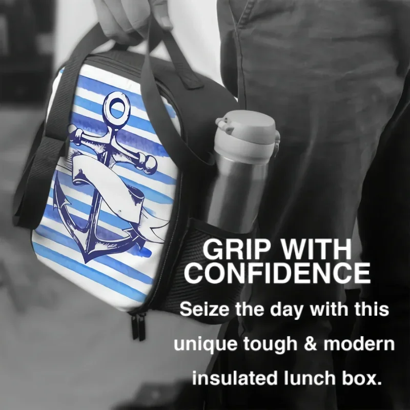 Летний Ланч-бокс с морским якорем изолированная сумка для еды морская тематика