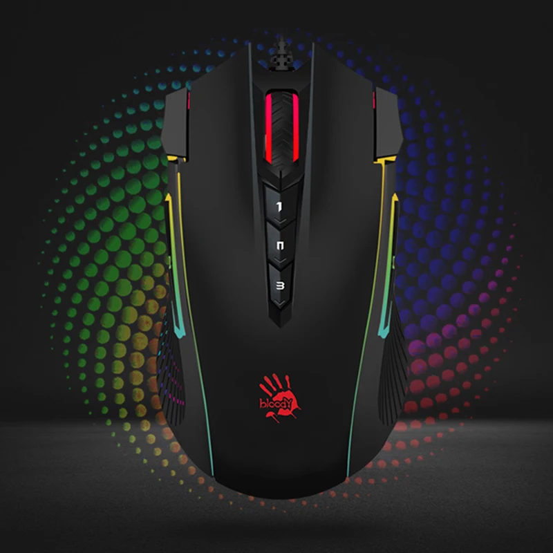 A4tech Bloody J90 Проводная игровая мышь для киберспорта Rgb Light Макропрограммирование