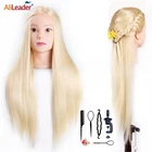 Alileader тренировочная голова с искусственными волосами, куклы для парикмахерских, синтетический парикмахерский салон, профессиональная тренировочная голова