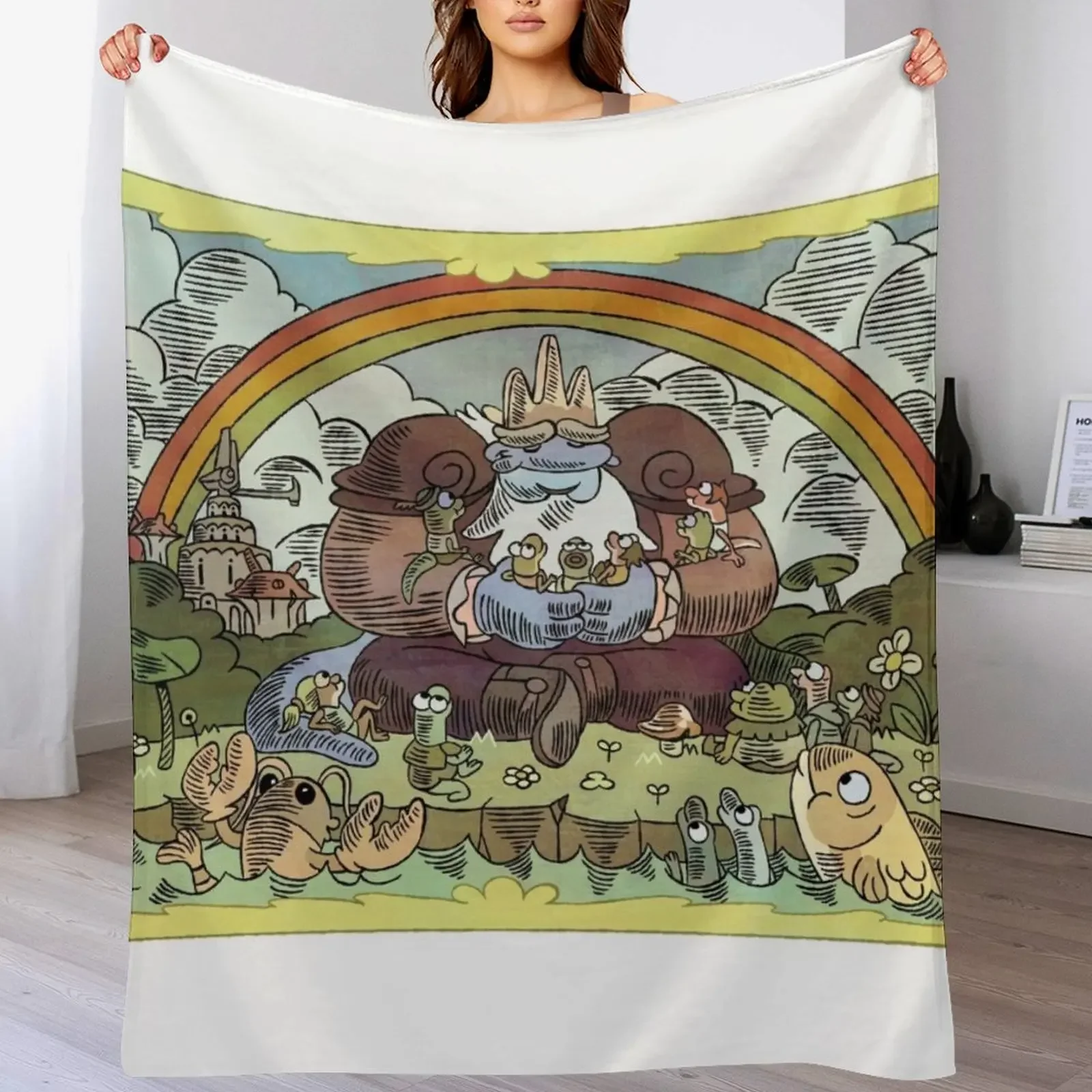 Одеяло King Andrias с росписью мягкие клетчатые винтажные одеяла Polar Shaggy