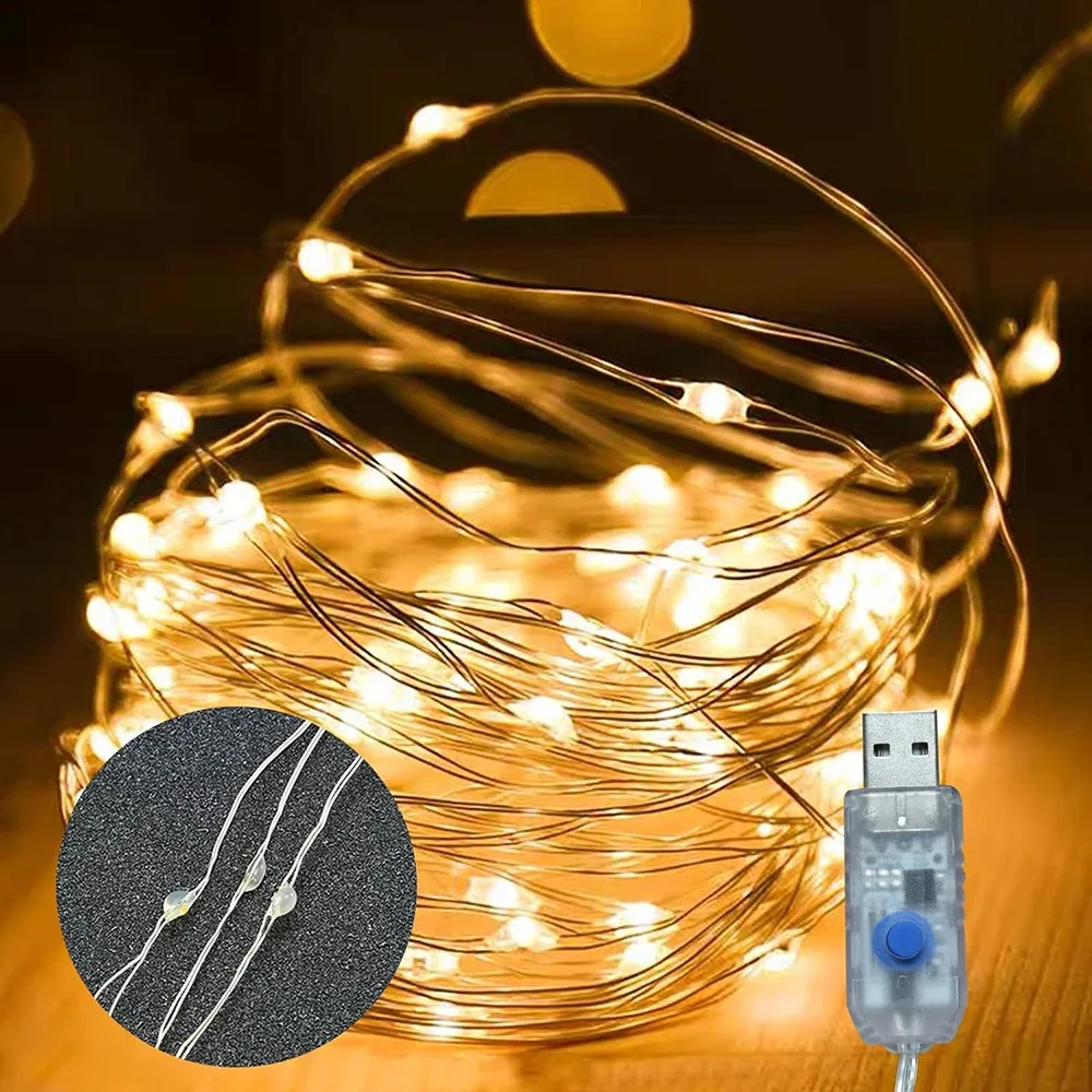 

USB светодиодная гирлянда RTONTR 5м/10м/20м теплый белый/белый/многоцветный