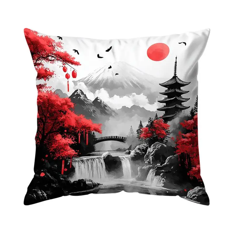 

Домашний декор, японские пейзажные художественные наволочки, чехол для подушки с узором, подходит для дивана, спальни, автомобиля, наволочка