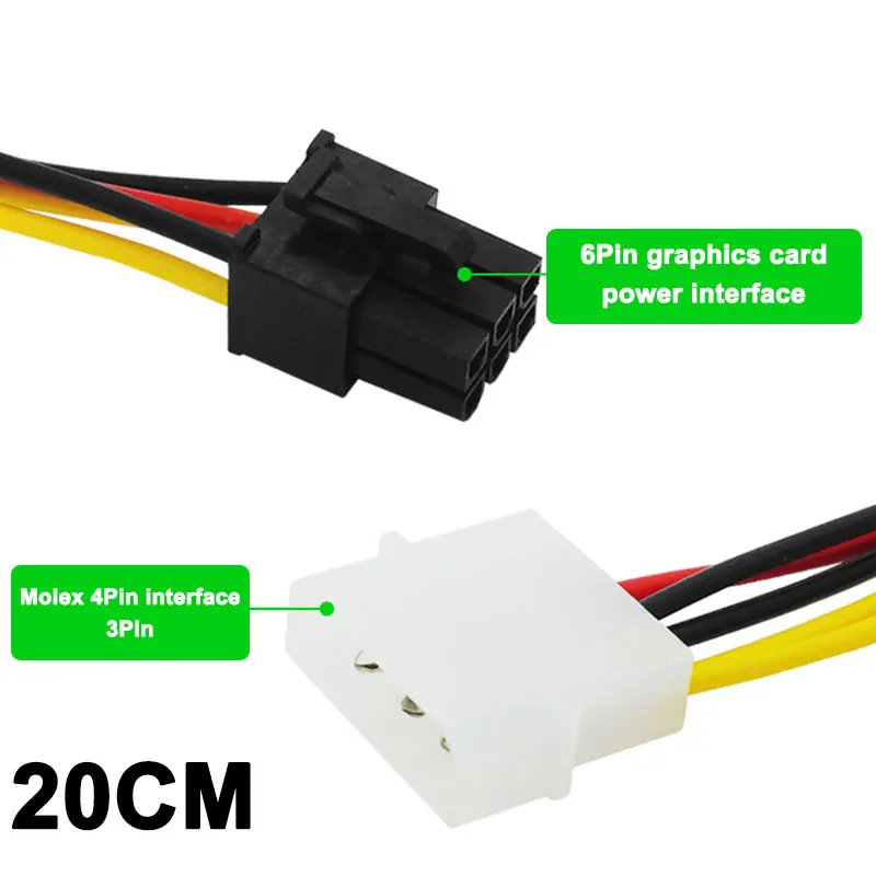 

Molex 4Pin на 6Pin кабель питания для видеокарты